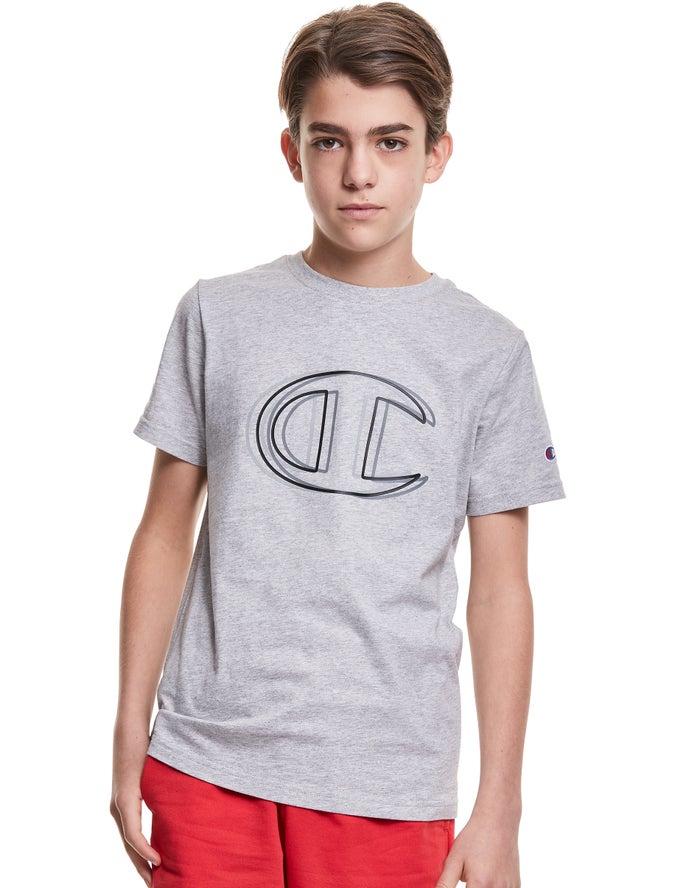 Champion Vibrating C Logo T-Shirt Jongens - Grijs - Belgie 2659BNOJR